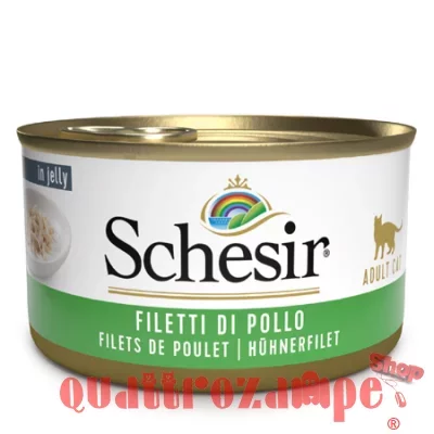 Schesir Gelatina Filetto Di Pollo 85 gr Scatoletta Per Gatti
