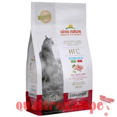 Almo Nature HFC Longevity Sterilised Maiale 1,2 kg Crocchette Per Gatti