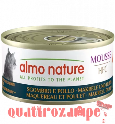 Almo Nature Hfc Mousse Sgombro e Pollo 70 gr Scatoletta Per Gatti