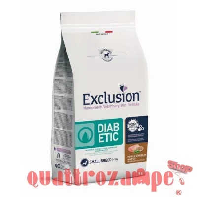 Exclusion Diet Small Diabetic Maiale Sorgo Piselli 2 kg Per Cani