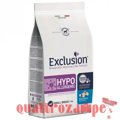 Exclusion Diet Hypoallergenic Pesce Patate Small 2 kg Cibo Per Cani