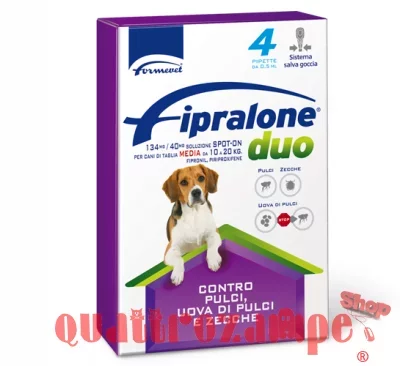 Fipralone Cane Duo 10-20 Kg Antipulci Antizecche 4 Pipette