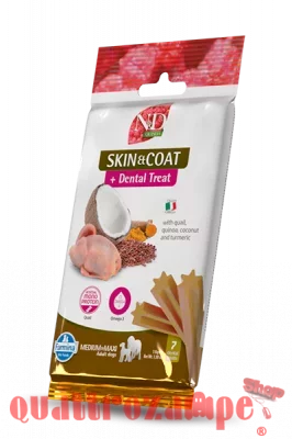 Farmina Dog Quinoa Dental Treat Skin Coat Quaglia Medium Maxi 110 gr Snack Per Cani