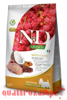 Farmina N/D Quinoa Grain Free Adult Mini Skin & Coat Quaglia Cocco 7 Kg