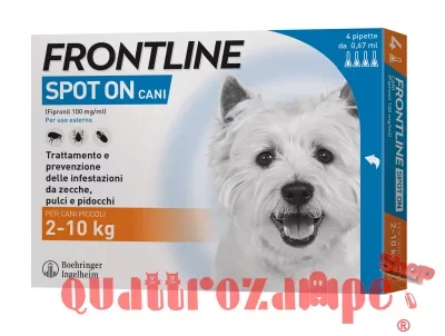 Frontline SPOT ON 2-10 Kg - Antiparassitario per cane cani - 4 pipette