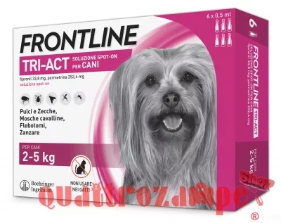 Frontline Tri Act 2 - 5 kg 6 Pipette Antiparassitario Per Cane