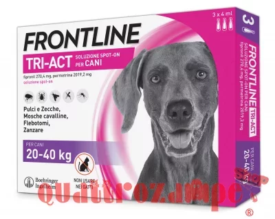 Frontline Tri Act 20 - 40 kg 3 Pipette Antiparassitario Per Cane