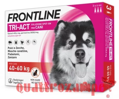 Frontline Tri Act 40 - 60 kg 3 Pipette Antiparassitario Per Cane