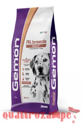 Gemon All Breeds Adult Salmone Riso 15 kg Crocchette Per Cani