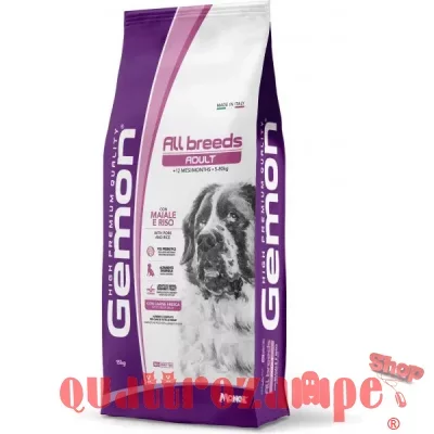 Gemon All Breeds Adult Maiale 15 kg Cibo Secco Per Cani