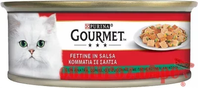 Gourmet Fettine Anatra Coniglio Zucchine 195 gr Per Gatti