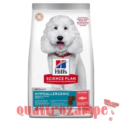 Hill's Science Plan Hypoallergenic Adult Medium Breed Salmone 14 Kg Grain Free Per Cani