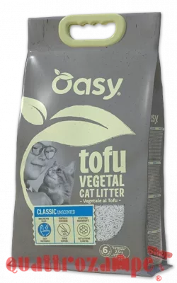 Oasy Lettiera Vegetale Tofu Classic Unscented Agglomerante Senza Profumazione per Gatti