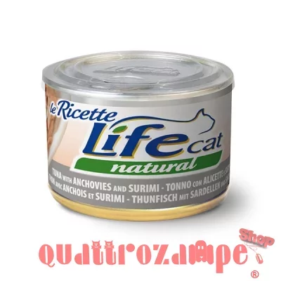 Life Cat Le Ricette Natural Tonno Alicette Surimi 150 gr Scatoletta Gatti