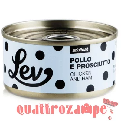 Lev Adult Cat Pollo Prosciutto 70 gr Lattina Umido Gatti