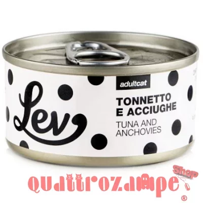 Lev Adult Cat Tonnetto Acciughe 70 gr Lattina Umido Gatti