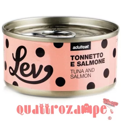 Lev Adult Cat Tonnetto Salmone 70 gr Lattina Umido Gatti