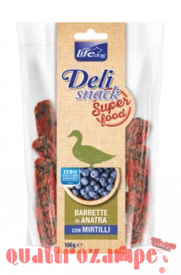 Life Dog Delisnack Superfood Barrette Anatra Mirtilli 100 gr