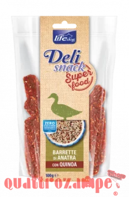 Life Dog Delisnack Superfood Barrette Anatra Quinoa 100 gr