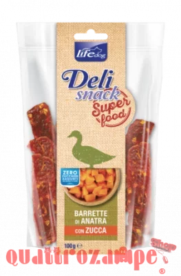 Life Dog Delisnack Superfood Barrette Anatra Zucca 100 gr