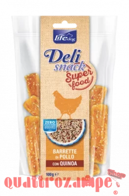 Life Dog Delisnack Superfood Barrette Pollo Quinoa 100 gr