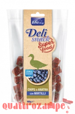 Life Dog Snack Delisnack Superfood Chips Anatra Mirtilli 100 gr