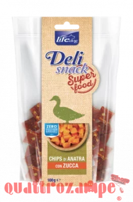 Life Dog Snack Delisnack Superfood Chips Anatra Zucca 100 gr