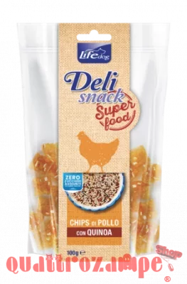 Life Dog Snack Delisnack Superfood Chips Pollo Quinoa 100 gr