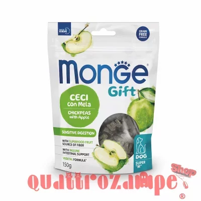 Monge Gift Super M Sensitive Digestion Ceci Mela 150 gr Snack Per Cani