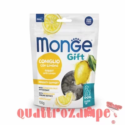 Monge Gift Super M Immunity Support Coniglio Limone 150 gr Snack Per Cani