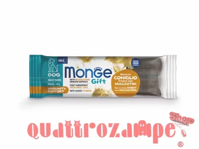 Monge Gift Barretta Immunity Support Coniglio Betaglucani 40 gr Snack Per Cani