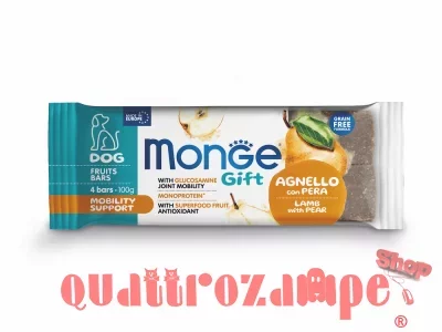 Monge Gift Fruits Bars Mobility Support Agnello Pera 100 gr Snack Per Cani
