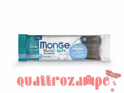 Monge Gift Barrette Puppy Junior Maiale Latte 40 gr Snack Per Cani