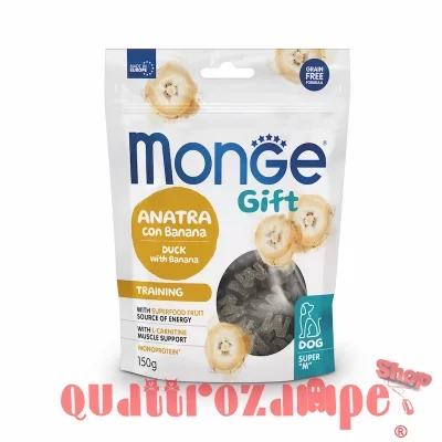 Monge Gift Super M Training Anatra Banana 150 gr Snack Per Cani