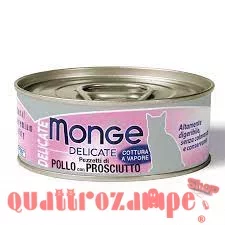 Monge Cat Delicate Superpremium 80 gr Pollo e Prosciutto Per Gatti