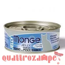 Monge Cat Jelly superpremium 80 gr Filetti di Tonno con Pesce bianco Per Gatti