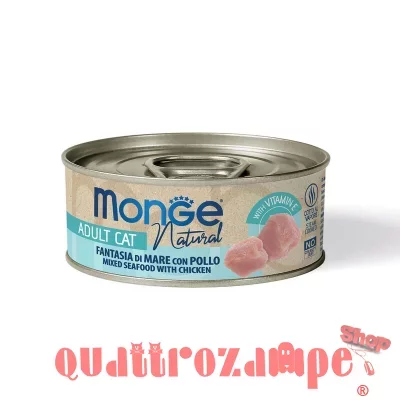 Monge Cat Natural Superpremium 80 gr Fantasia di mare con Pollo Scatoletta Gatti