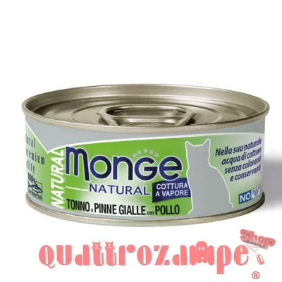 Monge Cat Natural Superpremium 80 gr Tonno a Pinne Gialle con Pollo  Per Gatti