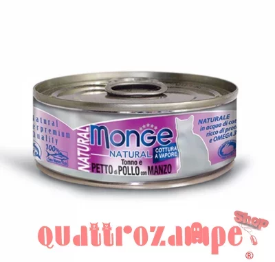 Monge Cat Natural Superpremium 80 gr Tonno e Petto di Pollo con Manzo Per Gatti