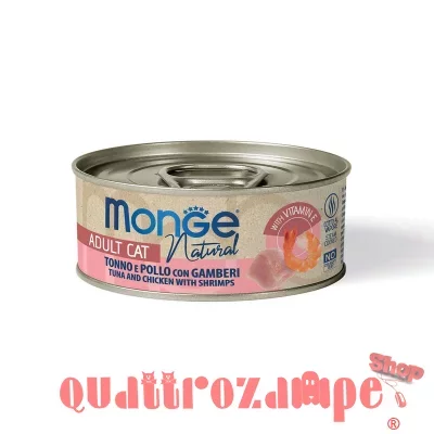 Monge Cat Natural superpremium 80 gr Tonno Pollo e Gamberi Per Gatti