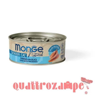 Monge Natural Senior Tonno Alici in Jelly 80 gr Scatoletta Superpremium Per Gatti