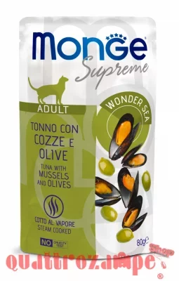 Monge Supreme Adult Tonno Cozze Olive 80 gr Bustina Gatto