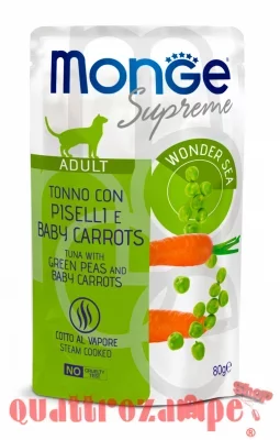 Monge Supreme Adult Tonno Piselli Baby Carrots 80 gr Bustina Gatto