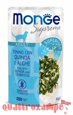 Monge Supreme Adult Tonno Quinoa Alghe 80 gr Bustina Gatto