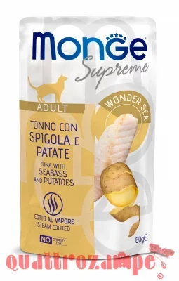 Monge Supreme Adult Tonno Spigola Patate 80 gr Bustina Gatti