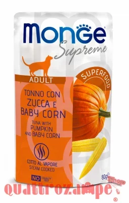 Monge Supreme Adult Tonno Zucca Baby Corn 80 gr Bustina Gatti