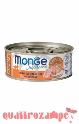 Monge Supreme Sterilised Tonno Granchio 80 gr Scatoletta Gatti