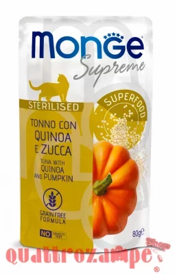 Monge Supreme Sterilised Tonno Quinoa Zucca 80 gr Bustina Gatti