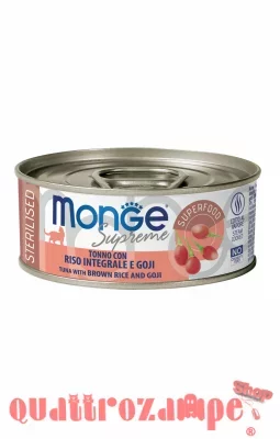 Monge Supreme Sterilised Tonno Riso Integrale Goji 80 gr Scatoletta Gatti