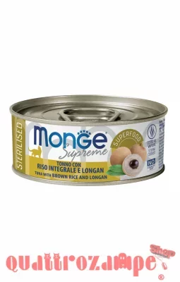 Monge Supreme Sterilised Tonno Riso Integrale Longan 80 gr Scatoletta Gatti